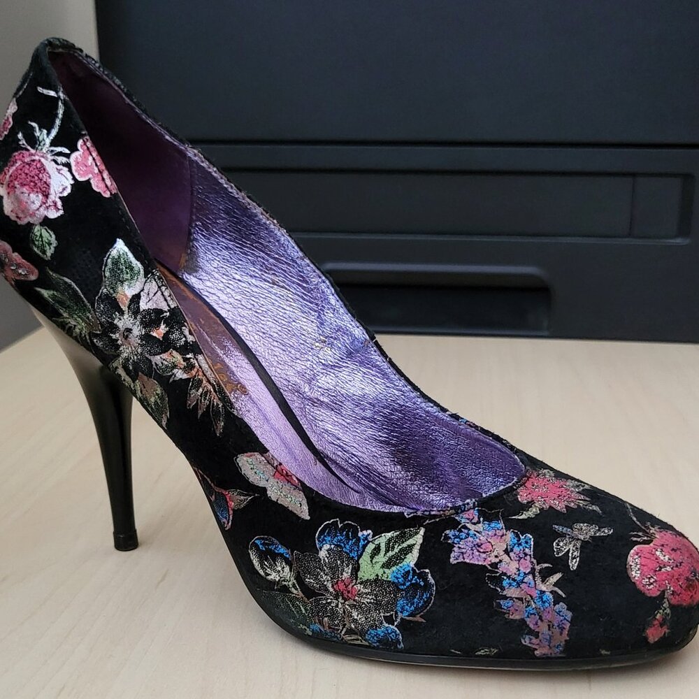 HALEN DOUGLES, High-Heel Shoes, US 4 / EU 34, Black, Pink, Green, Blue, Yellow